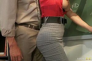 Sexy lady Tanya Tate helps the teacher get comfortable in the school porn video thumbnail